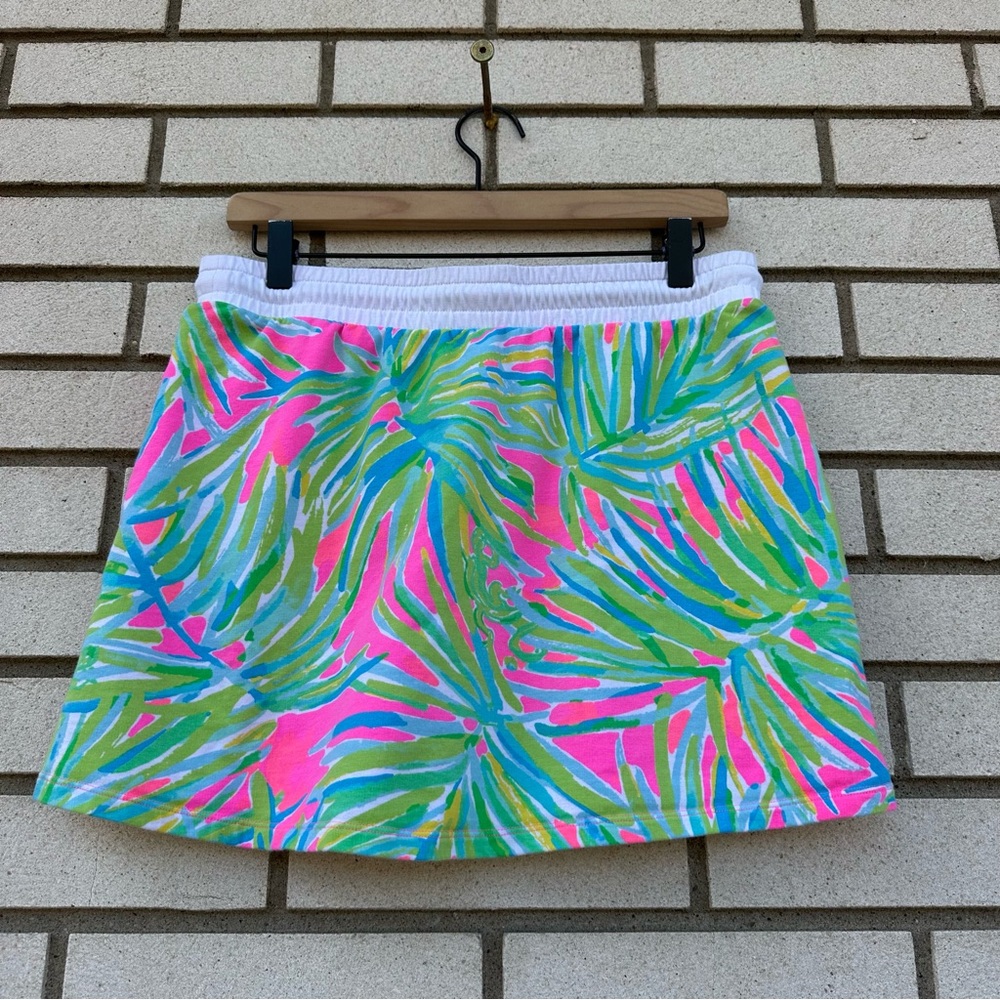 Lilly Pulitzer Zia Skirt Tiki Pink Royal Lime Terry Mini Tassel Preppy Resort M - Picture 9 of 10